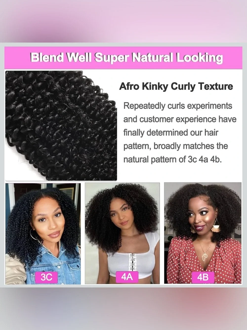 NWT - 20” Kinky Curly Clip-In Human Hair Extensions P4/27 | 7 Piece Set